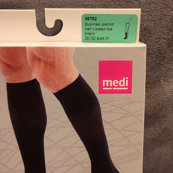 NEW DUOMED PATRIOT BLACK MEDICAL COMPRESSION STOCKING 20-30mmHg SIZE MEDIUM - Picture 4 of 9